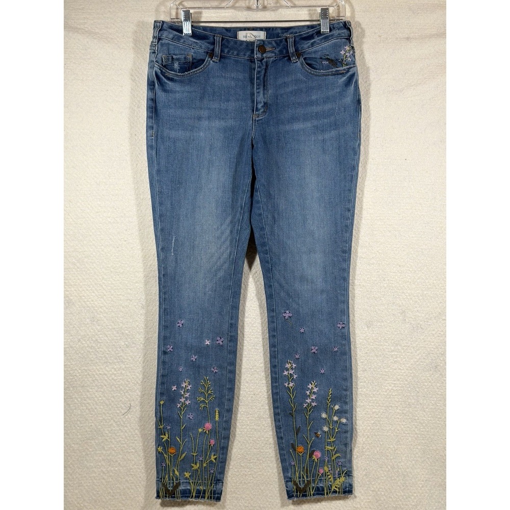 Sundance Primrose Jeans Womens 29 Embroidered Floral Boho Cottagecore Denim